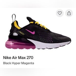 Nike Air Max 270 Black Hyper Magenta -LAKERS